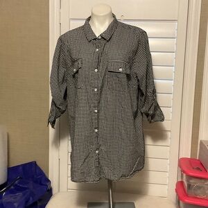 Croft & Barrow Black and White Gingham Shirt